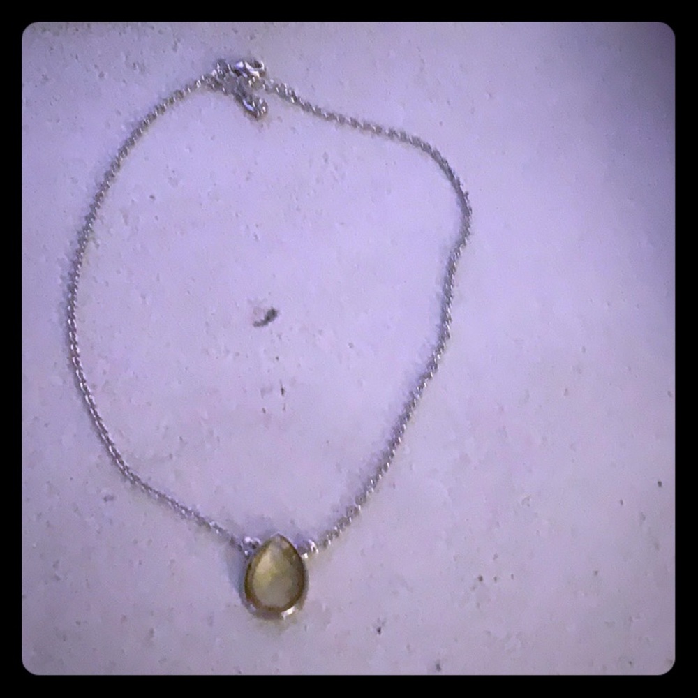 Silver chain choker style and stone